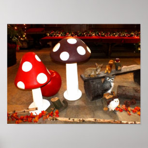 Póster Christmas toadstools