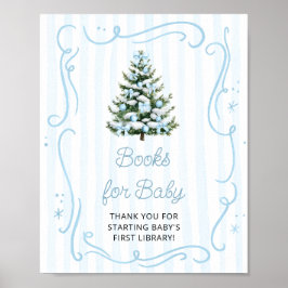 Poster Christmas Tree Blue Baby Shower Books for Baby