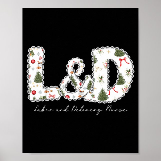 Poster Christmas Trees Labor And Delivery Nurse Xmas Gift (Frente)