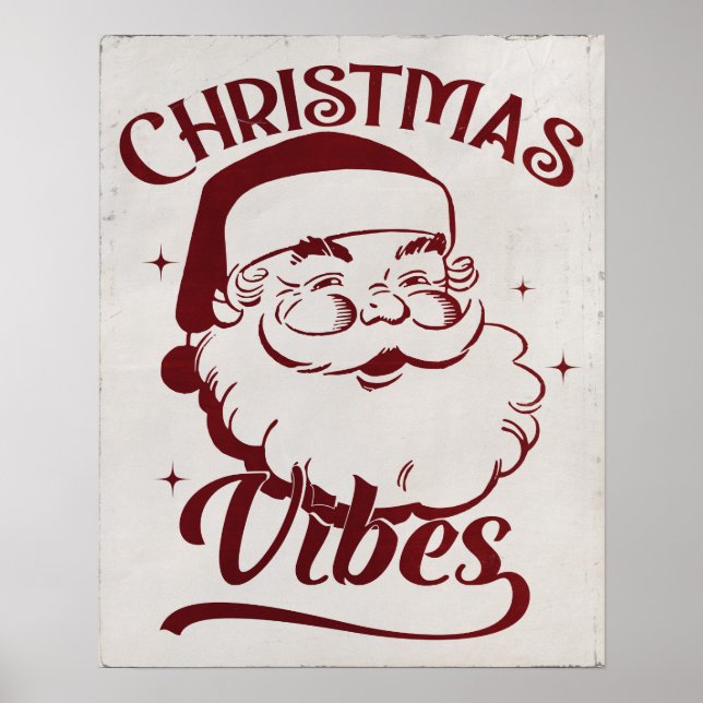 Poster Christmas Vibes Vintage Design (Frente)