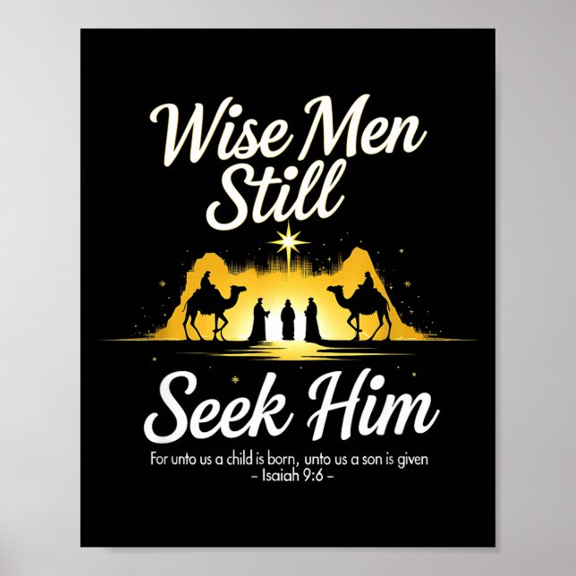 Poster Christmas Wise Men Still Seek Him 3 Kings Religiou (Frente)