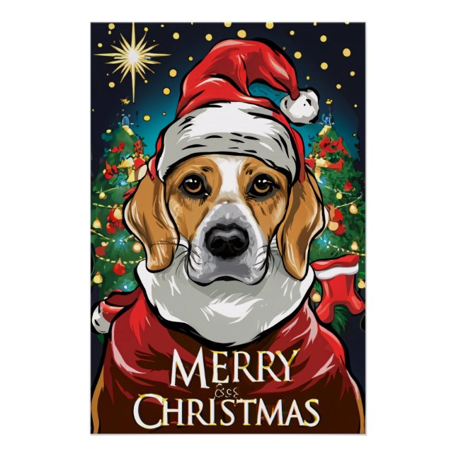 Póster Christmas with Beagle (Frente)