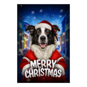 Póster Christmas with Border Collie