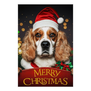 Póster Christmas with Cocker Spaniel