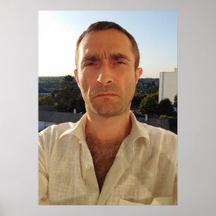 Poster Christophe LEROY Camisa branca varanda céu azul 
