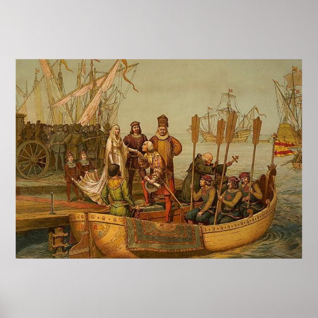 Póster Christopher Columbus deixando a Espanha (Frente)