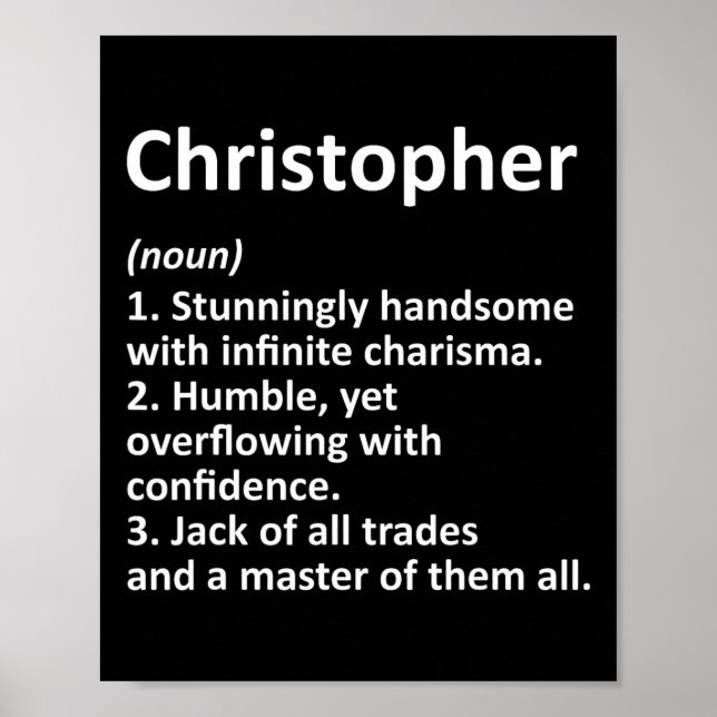 Poster Christopher Definition Personalized Name Funny Bir (Frente)