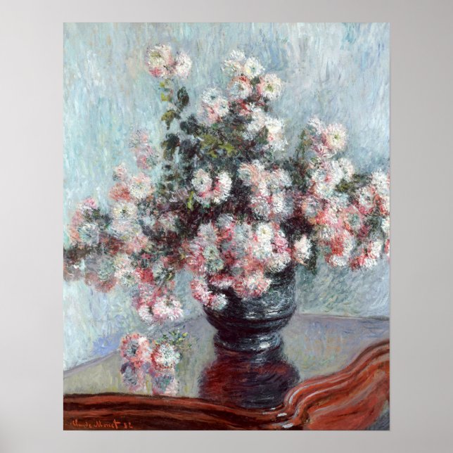 Poster Chrysanthemums (1882) por Claude Monet (Frente)