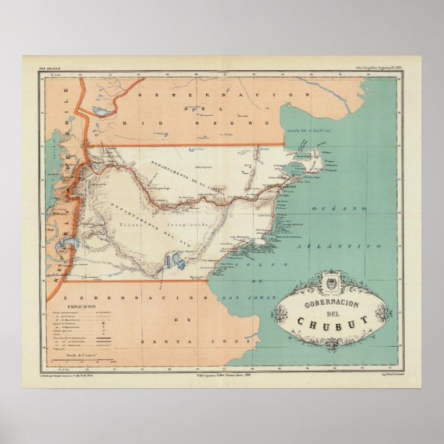Poster Chubut, Argentina (Frente)