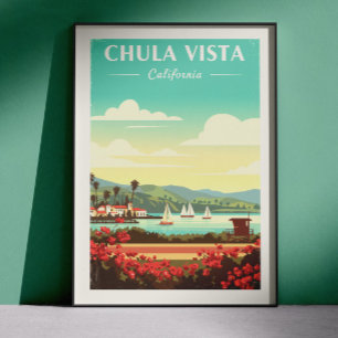 Poster Chula Vista Califórnia Antiga