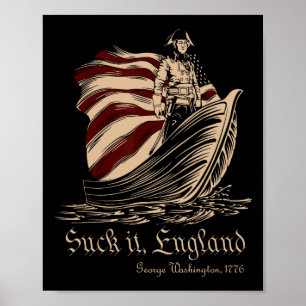 Poster Chupa Inglaterra Engraçado 4 de Julho George Washi