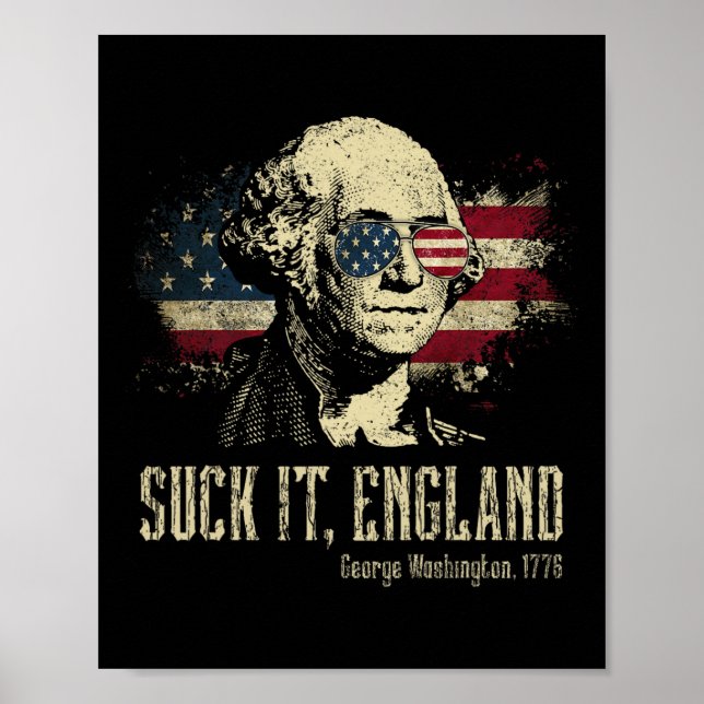 Poster Chupa Isso Inglaterra Engraçado George Washington  (Frente)