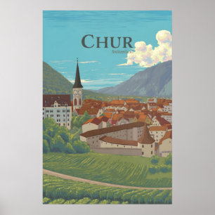 Poster Chur Suíça Cartaz de Viagem