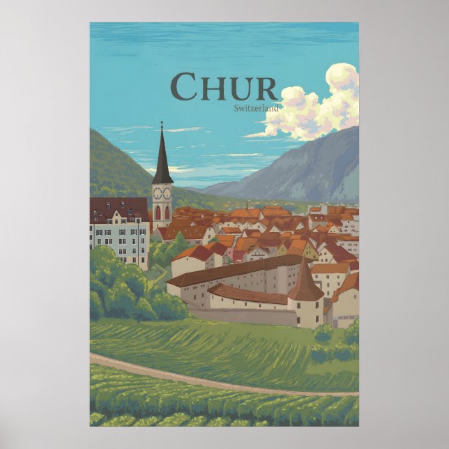 Poster Chur Suíça Cartaz de Viagem (Frente)