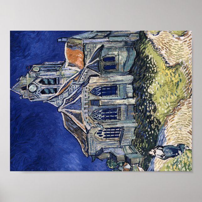 Póster Church Auvers Sur Oise pintando Vincent van Gogh (Frente)