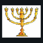 Poster Church Menorah<br><div class="desc">Uma igreja menorah em ouro com muitas velas. Esta design parece realmente eficaz nesta Poster</div>