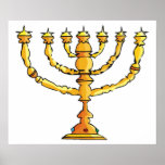 Poster Church Menorah<br><div class="desc">Uma igreja menorah em ouro com muitas velas. Esta design parece realmente eficaz nesta Poster</div>