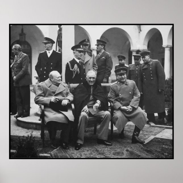 Póster Churchill, Roosevelt e Stalin — Fronteira (Frente)