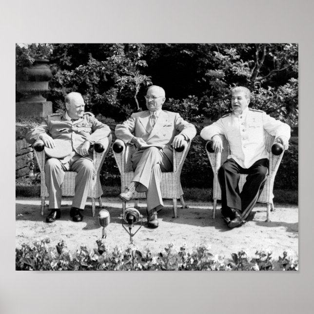 Poster Churchill, Truman e Stalin - Potsdam - 1945 (Frente)