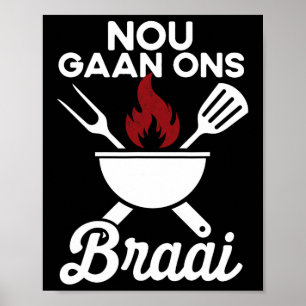 Poster Churrasco Africano Nou Gaan Ons Braai África do Su