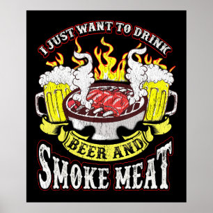 Poster Churrasco CHURRASCO Grelha Cerveja Fumar Citaçõe