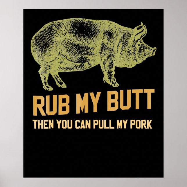 Poster Churrasco | CHURRASCO Grill Pig Funny Pork Id Fuma (Frente)
