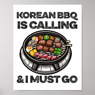 Poster Churrasco coreano Engraçado Comida de Byrbecue na 