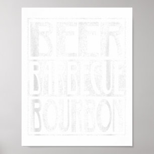 Poster Churrasco de Barbeque Bourbon com Fumaça de Beer Á