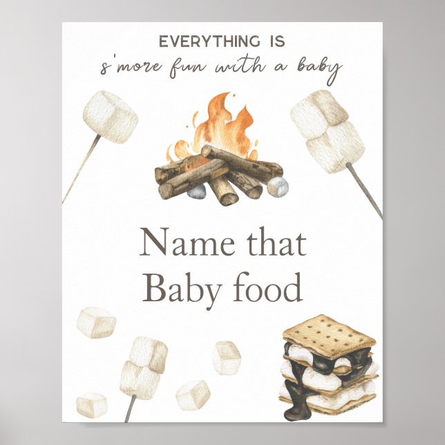 Poster Churrasco de bebê Nome da comida para bebê (Frente)