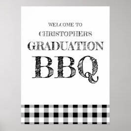 Poster Churrasco de formatura em xadrez