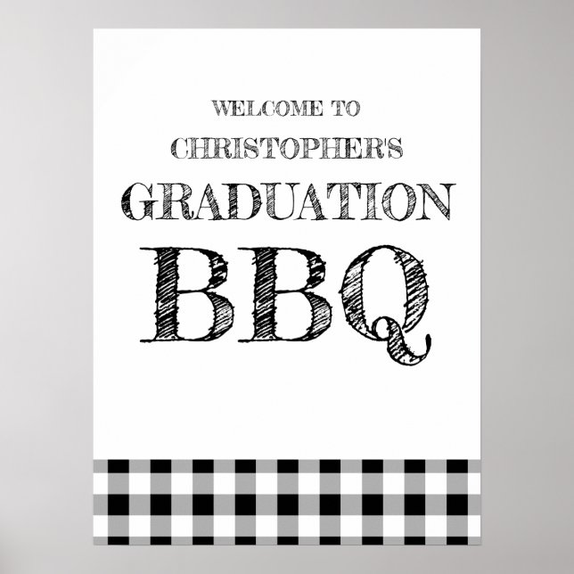 Poster Churrasco de formatura em xadrez (Frente)