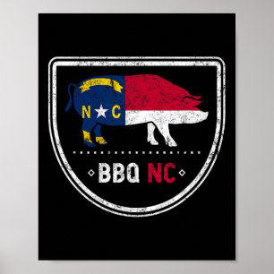 Poster Churrasco de Sinalizador do Estado da Carolina do 