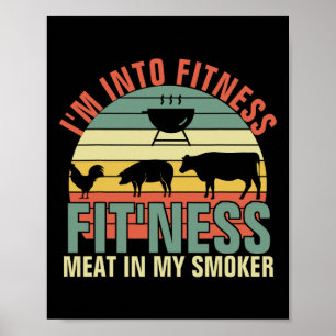 Poster Churrasco Engraçado Estou Em Forma Fit'ness Carne
