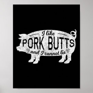 Poster Churrasco Engraçado Eu Gosto De Panças De Porco E 