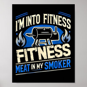 Poster Churrasco Engraçado Fumante Ferramentas de Fumar B