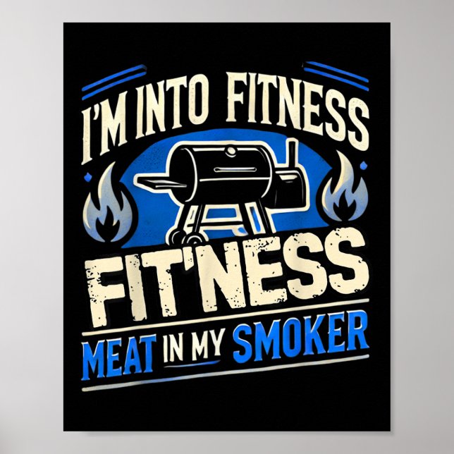 Poster Churrasco Engraçado Fumante Ferramentas de Fumar B (Frente)