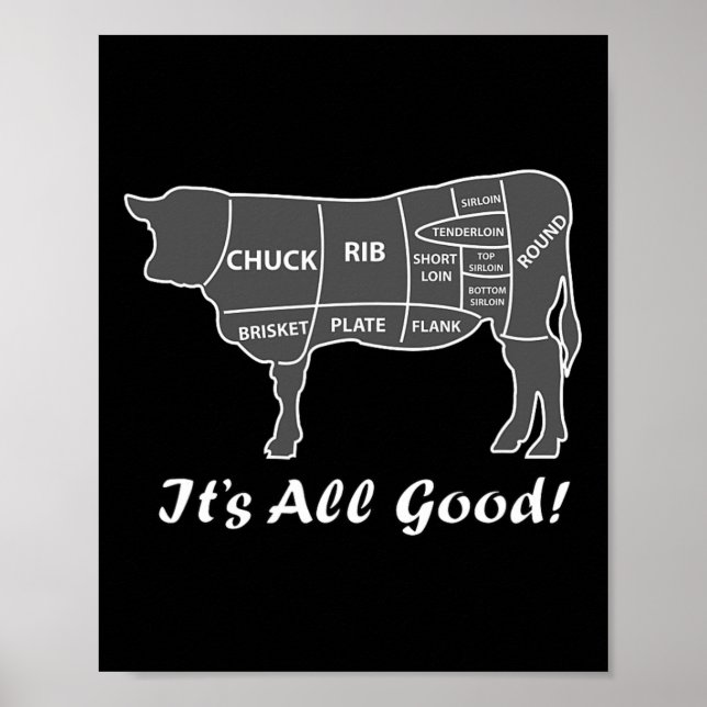 Poster Churrasco Gráfico Engraçado Personalizado Brisket  (Frente)