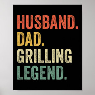Poster Churrasco Griling Padre Funny Husband Grill Legend