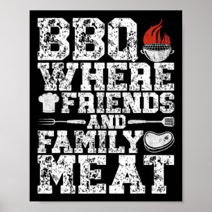 Poster Churrasco Onde Amigos E Carnes Familiares Grelham