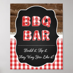 Poster CHURRASCO - Sinal de Bar - Red Baby Q