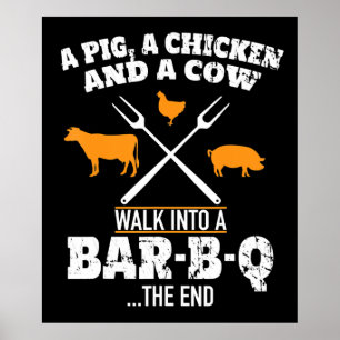 Poster Churrasco   Suíno, Frango E CHURRASCO Engraçado De