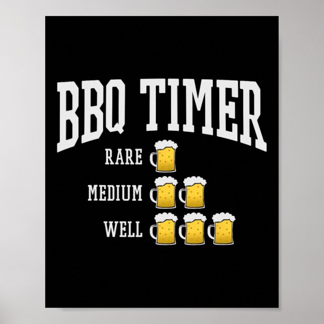 Poster Churrasco Timer Funny Grill Chef Griling Cozinhar  (Frente)