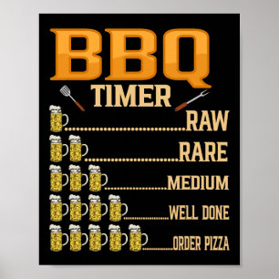 Poster Churrasco Timer Raw Moedas Médias Bem Feitas Amant