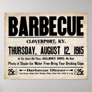 Poster Churrasco Vintage - Barbeque Tudo Que Você Pode Co