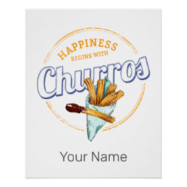 Póster Churros Snack Vintage Dessert Retro Street Comida
