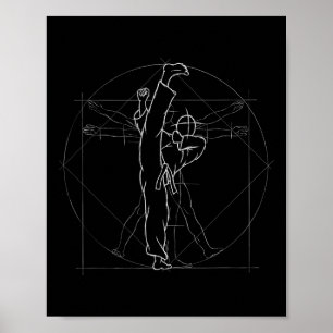 Poster Chute Giratório Kickboxing Kung Fu Mma Tae-kwon-do