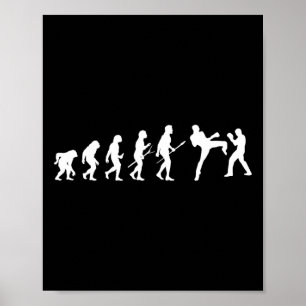 Poster Chute Mma Kickboxing Boxeador Boxe Evolução Humana