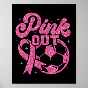 Poster Chute Rosa Para Uma Cura de Futebol Câncer de Mama