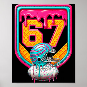 Poster Chuteira Número 67 Jogador de Futebol 
