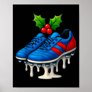 Poster Chuteiras de Futebol de Natal Sorvete Gotejamento